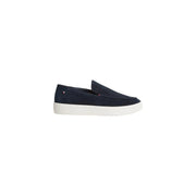 Tommy Hilfiger Herren-Mokassin aus blauem Wildleder mit marineblauem Wildleder-Obermaterial und weißer Gummisohle