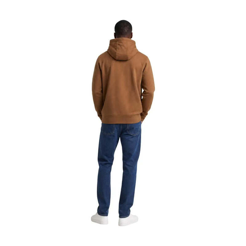 Tommy Hilfiger Herren-Hoodie aus brauner Baumwolle in Hellbraun mit weicher, lässiger Passform und gerippten Bündchen