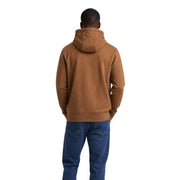 Tommy Hilfiger Brauner Herren-Hoodie aus Baumwolle mit weicher Fleece-Textur und gerippten Bündchen und Saum.