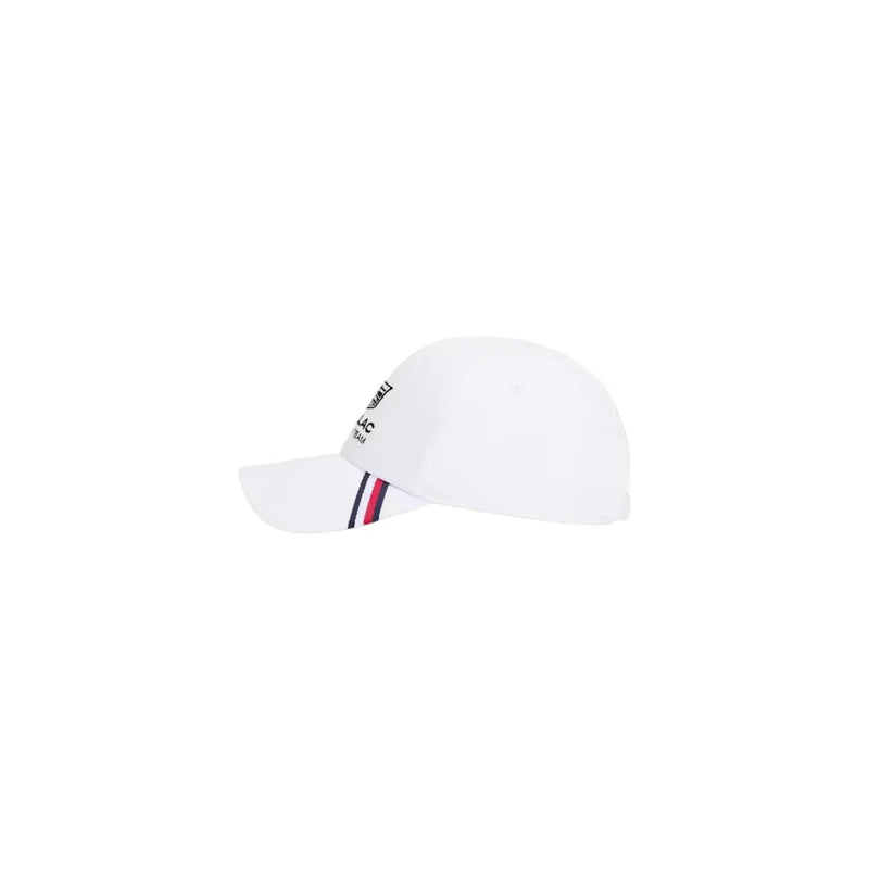 Tommy Hilfiger men cap white polyester replica with navy red and white striped brim detail