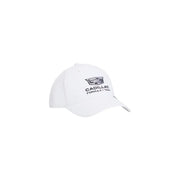 Tommy Hilfiger men cap white polyester with black Cadillac Formula 1 team logo embroidered on the front