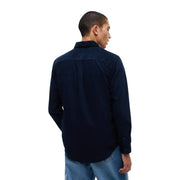 Tommy Hilfiger Herren-Jeanshemd, blau, aus Baumwolle, lässig, mit dunkelblauem, langärmeligem Knopfverschluss und klassischem Kragen