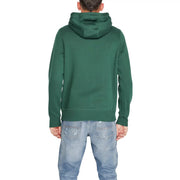 Tommy Hilfiger men green cotton hoodie sweatshirt with long sleeves hood and ribbed cuffs
