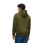 Tommy Hilfiger Herren-Hoodie aus grüner Baumwolle mit weichem, strukturiertem Stoff und gerippten Bündchen in Olivgrün