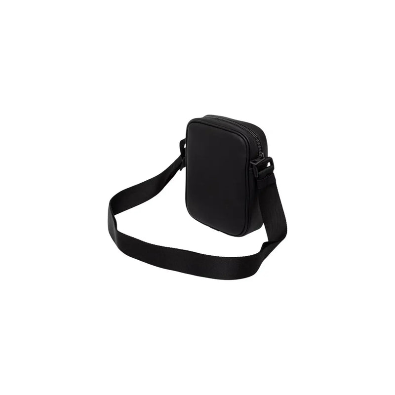 Black Tommy Hilfiger men metro mini reporter bag with zipper closure and adjustable strap designed for crossbody use