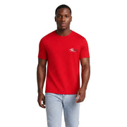 Tommy Hilfiger Rotes Herren-T-Shirt aus Bio-Baumwolle mit rotem Aufdruck Tommy Hilfiger Logo auf der Vorderseite