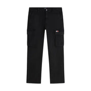 Black Tommy Hilfiger men Otis canvas jeans with a classic straight-leg cut and side pockets featuring logo patch