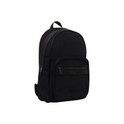 Tommy hilfiger men repreve black nylon backpack with front zippered pocket and subtle brand logo w15cm