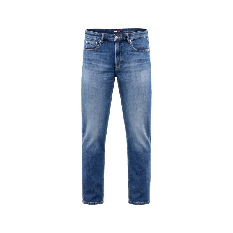 Tommy Hilfiger men Ryan slim straight blue denim jeans with classic five-pocket design and branded waistband label