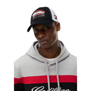 Tommy Hilfiger men script trucker cap black and white with red embroidered logo made of organic cotton