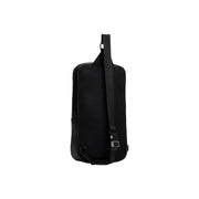 Tommy Hilfiger men shoulder bag black polyurethane with black mesh crossbody design and adjustable strap 24x33x9 cm
