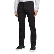 Black tailored Tommy Hilfiger men trousers with sleek straight-leg cut and subtle creases in premium fabric