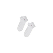 Tommy Hilfiger Weiße Herren-Unterwäsche, Knöchelsocken mit kleinem roten Logo an der Seite für bequemen Tragekomfort im Alltag