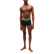 Tommy Hilfiger men underwear black boxer briefs with vibrant green logo waistband for comfortable daily wear