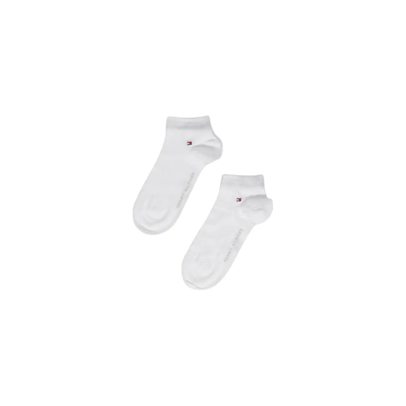 White ankle socks with small Tommy Hilfiger logo on the side from Tommy Hilfiger men underwear collection