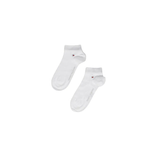 White ankle socks with small Tommy Hilfiger logo on the side from Tommy Hilfiger men underwear collection