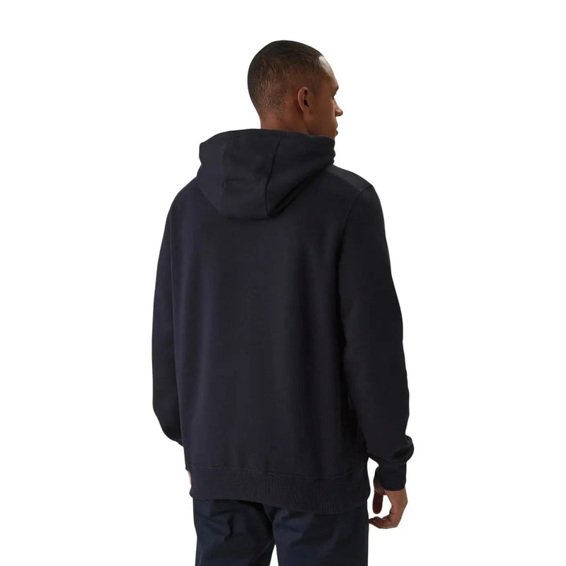 Tommy Hilfiger Herren-Sweatshirt aus weißer Baumwolle mit dunkelblauem Kapuzenpullover, gerippten Bündchen und Saum.