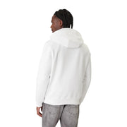 Tommy Hilfiger men white cotton sweatshirt with a soft casual fit hood and ribbed cuffs