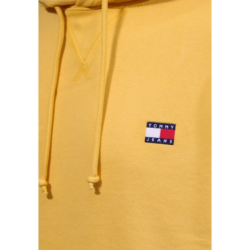 Tommy Hilfiger Gelber Herren-Hoodie aus Bio-Baumwolle mit passenden Kordelzügen und gesticktem Logo-Aufnäher