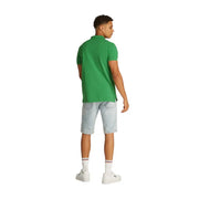 Tommy Hilfiger men’s summer green short-sleeved polo shirt with classic collar and neatly stitched seams
