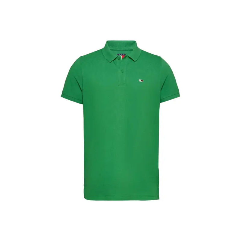 Tommy Hilfiger men’s summer green polo shirt with classic collar and short sleeves made from breathable fabric