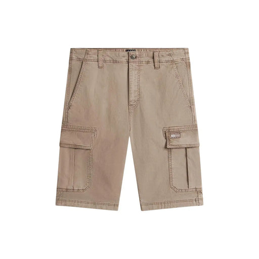 Tommy Hilfiger cargo shorts for men in beige with multiple pockets and button closure, front view