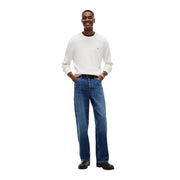 Tommy Hilfiger Slim-Fit-Sweater für Herren aus blauem Denim mit geradem Bein und klassischer Naht, Vorderansicht