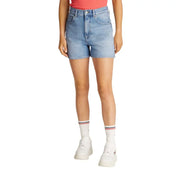 Light blue high-waist denim shorts from Tommy Hilfiger for women