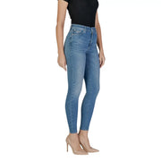 Tommy Hilfiger Damen-Jeans aus hellblauem Baumwoll-Denim mit klassischer Struktur und dezenter Waschung in schmaler, hochgeschnittener Passform
