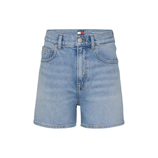Light-wash denim shorts with a classic high-rise cut and Tommy Hilfiger branding on the waistband in cotton