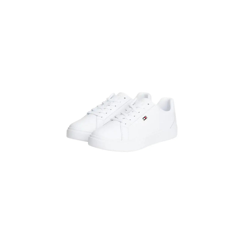Tommy Hilfiger women leather sneakers white with clean minimalist design and subtle side branding