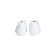 White leather sneakers with a clean minimalist design and subtle branding on the heel by Tommy Hilfiger women