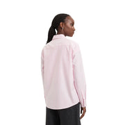 Tommy Hilfiger women striped pink and white long-sleeved button-up shirt made of organic cotton