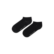Tommy Hilfiger women black cotton ankle socks with subtle white branding along the side for everyday wear