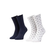 Tommy Hilfiger women white cotton blend underwear size S with navy and white polka dot ankle socks set