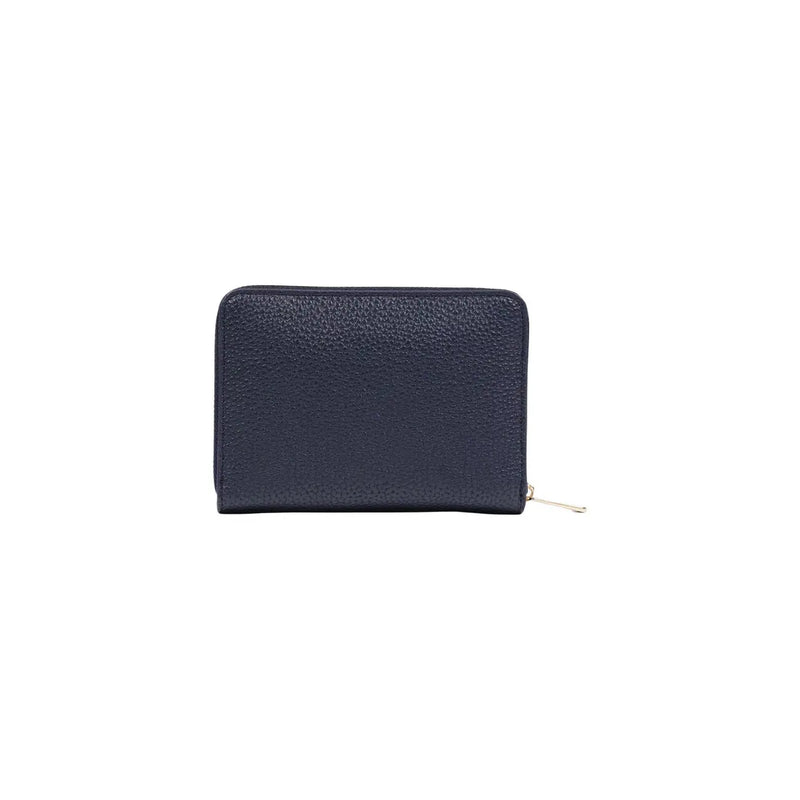 Tommy Hilfiger women wallet in navy blue textured leather with medium 14cm zip pockets for secure storage