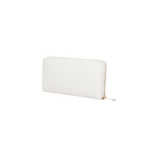 Tommy Hilfiger women wallet zip white polyurethane with gold-toned zipper pull and zip-around closure