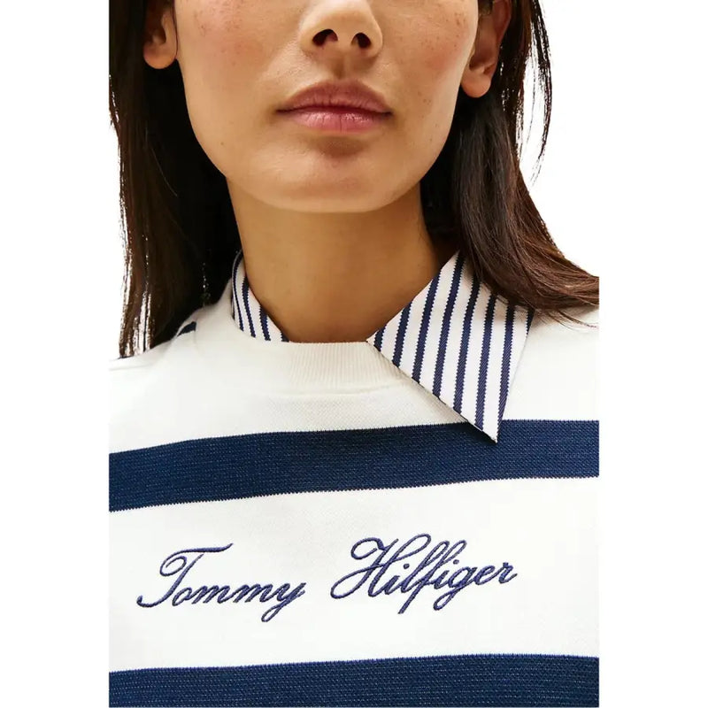 Tommy Hilfiger white striped organic cotton womens sweatshirt