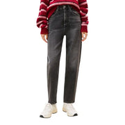 Tommy Hilfiger womens high-waisted dark gray straight-leg denim jeans