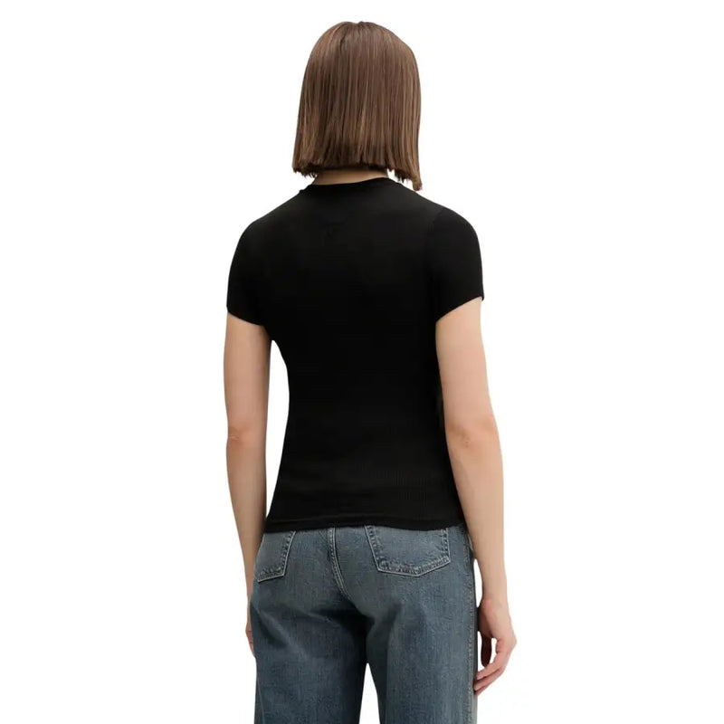 Tommy Hilfiger womens black printed organic cotton t-shirt