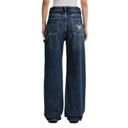 Back view of Tommy Hilfiger womens blue organic cotton jeans with star embroidery on back pocket