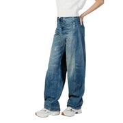 Tommy Hilfiger Damenjeans aus Bio-Baumwolle, mittelblau gewaschen, mit weitem Bein