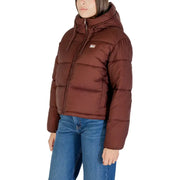 Tommy Hilfiger womens brown quilted hooded puffer jacket