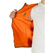 Leuchtend orangefarbener Herrenblazer der US Polo Assn., klassische Passform, aus Baumwollmischgewebe, Größe L