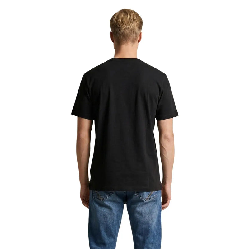 U.s. polo assn. men medium classic fit black cotton short-sleeved crew neck t-shirt front view