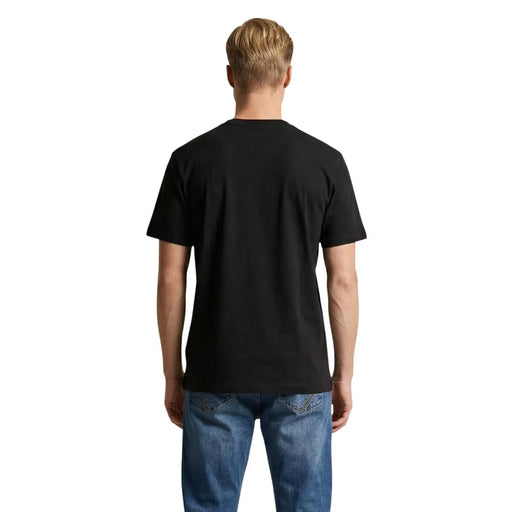 U.s. polo assn. men medium classic fit black cotton short-sleeved crew neck t-shirt front view