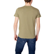 U.S. Polo Assn. men’s olive green short-sleeved cotton t-shirt with short round neck front view