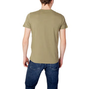 U.S. Polo Assn. men’s olive green short-sleeved cotton t-shirt with short round neck front view