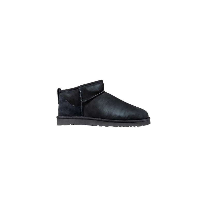 Ugg Herren-Lederstiefel, schwarz, klassischer Mini-Stiefel zum Hineinschlüpfen, Obermaterial aus Wildleder und Gummisohle, für den Alltag