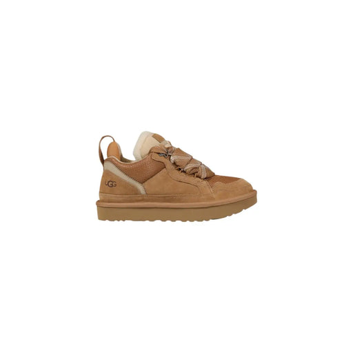 Brauner Ugg Damen-Sneaker aus hellbraunem Wildleder und Mesh mit weichem Shearling-Futter für Sport und Freizeit
